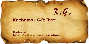 Krchnavy Gábor névjegykártya